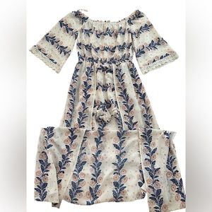 Flying Tomato Women’s SZ Medium White Floral Print Romper with Train